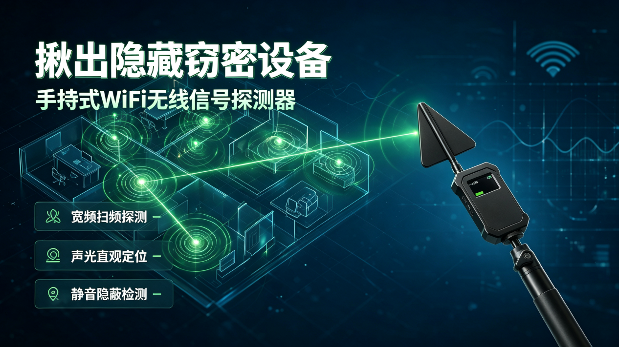 揪出隐藏窃密设备｜铂联安全手持式 WiFi 无线信号探测器，守护你的空间信息安全
